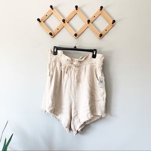 Blank NYC Textured Linen Paper Bag Shorts
